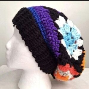 Beanie Cap Multicolor Granny Square Hat